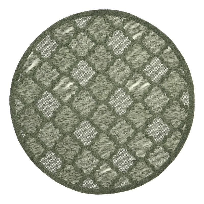 Nourison Home Nourison Easy Care 6' x Round Fabric Green Area Rug