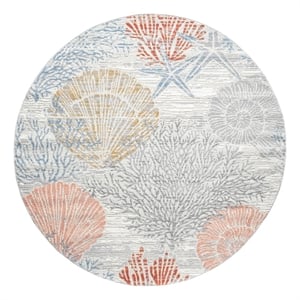 Nourison Home Pompeii 5' x Round Fabric Multicolor Area Rug