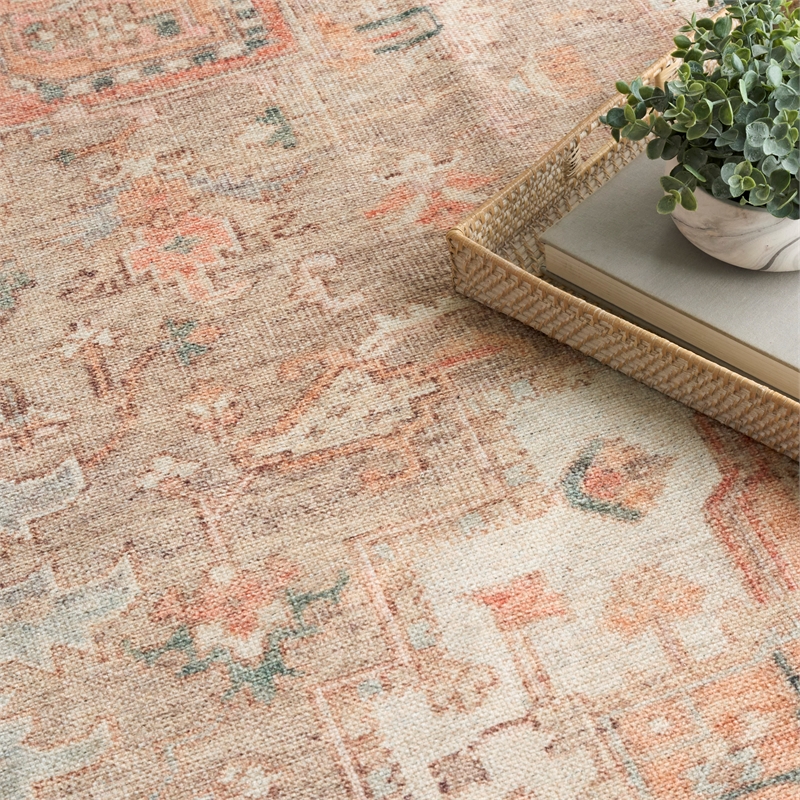 Nourison Home Vintage Washables 4' x 6' PolyesterCoral Taupe Area Rug