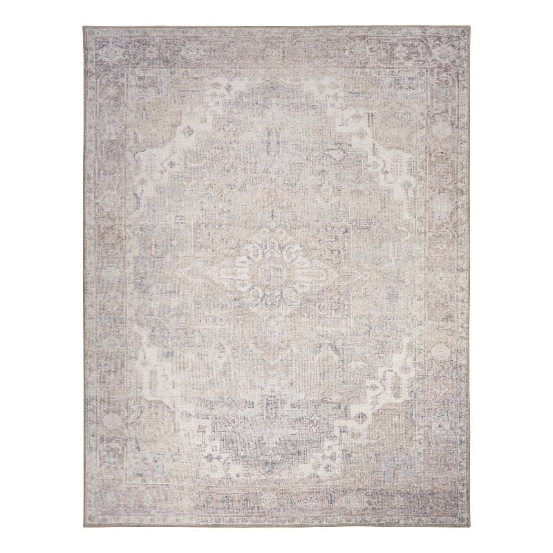 Nourison Home Vintage Washables 10' x 13' Polyester Light Blue Area Rug