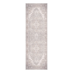 Nourison Home Vintage Washables 6' Runner Polyester Light Blue Area Rug