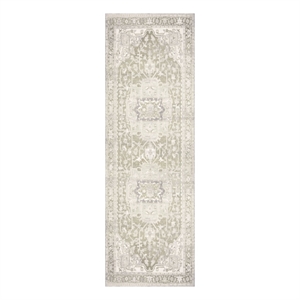 Nourison Home Vintage Washables 6' Runner Polyester Green Area Rug