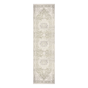 Nourison Home Vintage Washables 8' Runner Polyester Green Area Rug