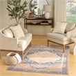Nourison Home Vintage Washables 4' x 6' Polyester Blue Coral Area Rug