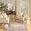 Nourison Home Vintage Washables 4' x 6' Polyester Blue Coral Area Rug