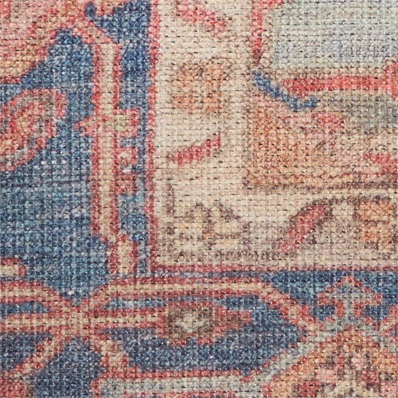 Nourison Home Vintage Washables 4' x 6' Polyester Blue Coral Area Rug