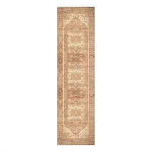Nourison Home Vintage Washables 8' Runner Polyester Gold Area Rug