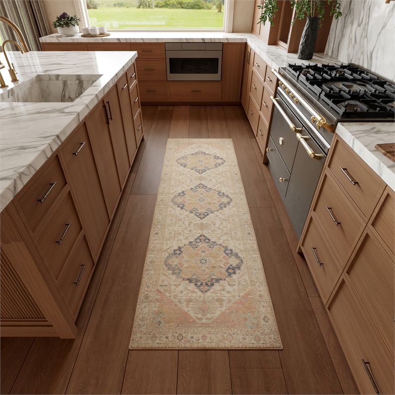 Nourison Home Vintage Washables 6' Runner Polyester Multicolor Area Rug