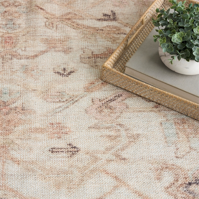 Nourison Home Vintage Washables 4' x 6' Polyester Beige Area Rug