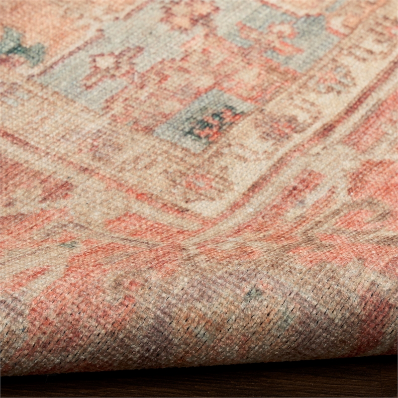 Nourison Home Vintage Washables 5' x 7' Polyester Coral Taupe Area Rug