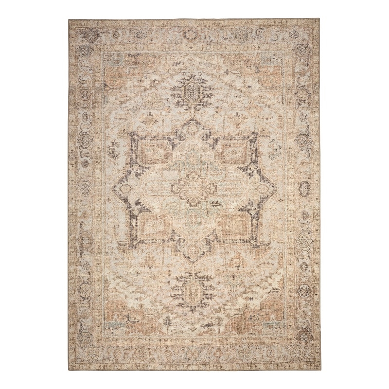 Nourison Home Vintage Washables 5' x 7' Polyester Coral Mint Area Rug