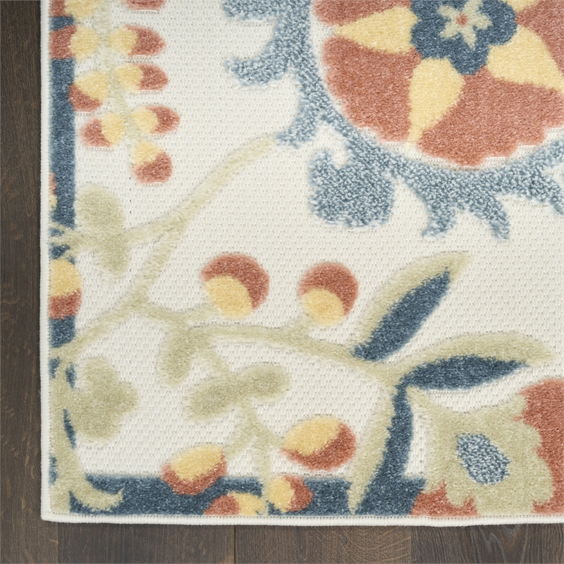 Nourison Home Aloha 9' x 12' Fabric Grey Multicolor Area Rug