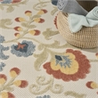 Nourison Home Aloha 9' x 12' Fabric Grey Multicolor Area Rug