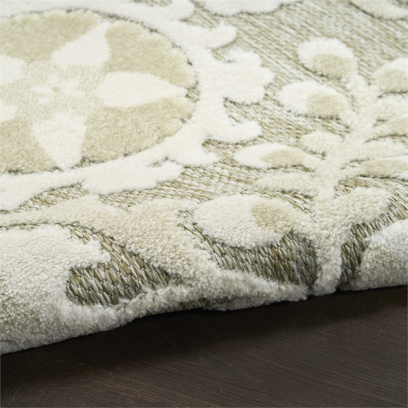 Nourison Home Aloha 8' x 11' Fabric Ivory Sage Area Rug