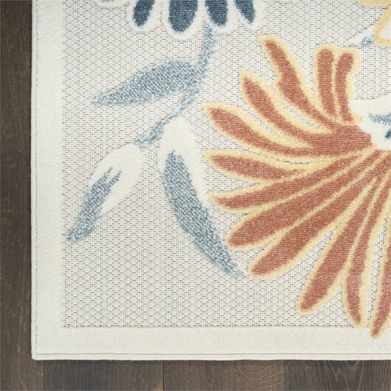 Nourison Home Aloha 8' x 11' Fabric Ivory Rose Area Rug