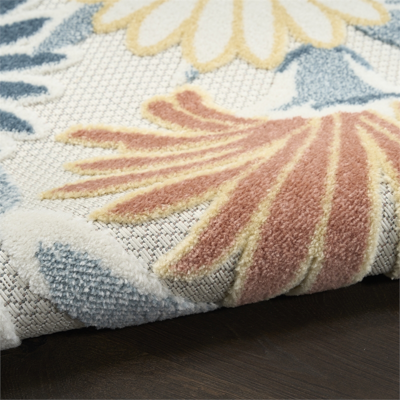Nourison Home Aloha 9' x 12' Fabric Ivory Rose Area Rug