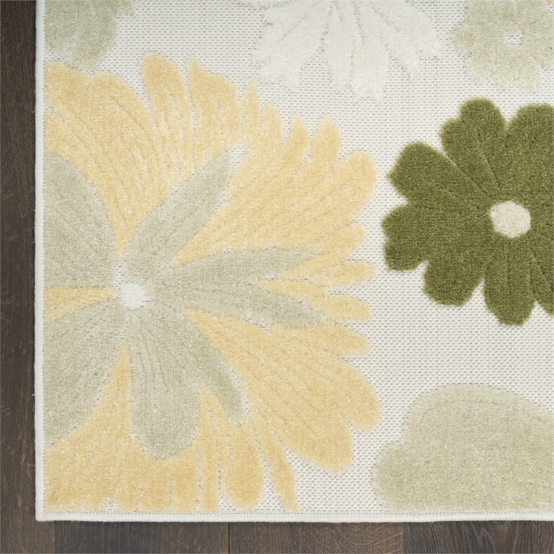 Nourison Home Aloha 8' x 11' Fabric Ivory Green Area Rug