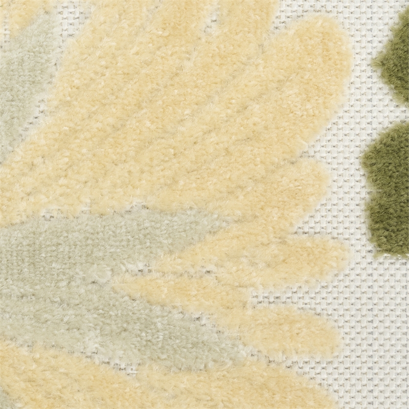 Nourison Home Aloha 9' x 12' Fabric Ivory Green Area Rug