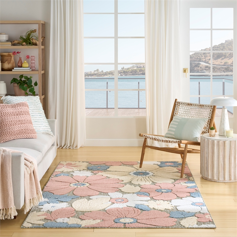 Nourison Home Aloha 5' x 8' Fabric Rose Area Rug