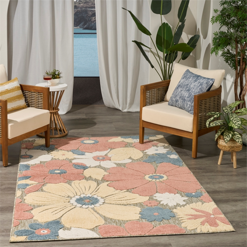 Nourison Home Aloha 5' x 8' Fabric Rose Area Rug