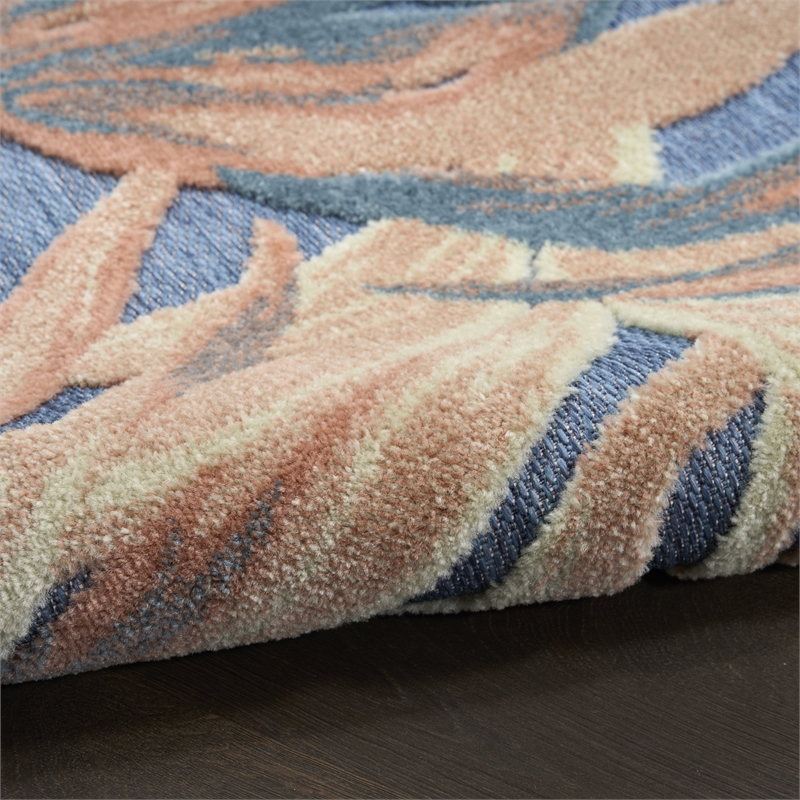 Nourison Home Aloha 9' x 12' Fabric Blue Rose Area Rug