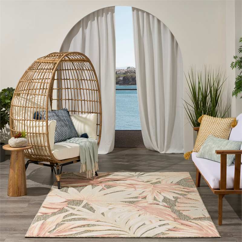Nourison Home Aloha 5' x 8' Fabric Sage Rose Area Rug