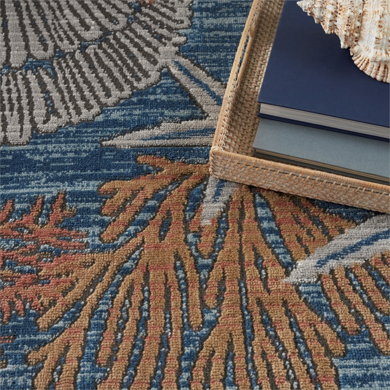 Nourison Home Pompeii 10' x 14' Fabric Blue Multicolor Area Rug