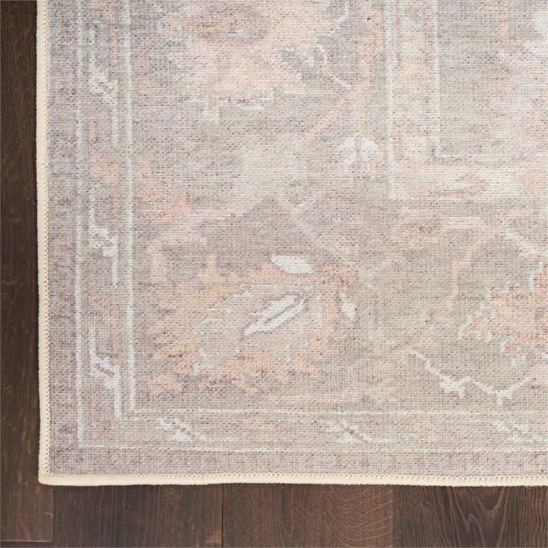 Nourison Home Vintage Washables 8' Runner Polyester Grey Area Rug