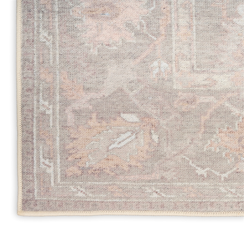 Nourison Home Vintage Washables 8' Runner Polyester Grey Area Rug