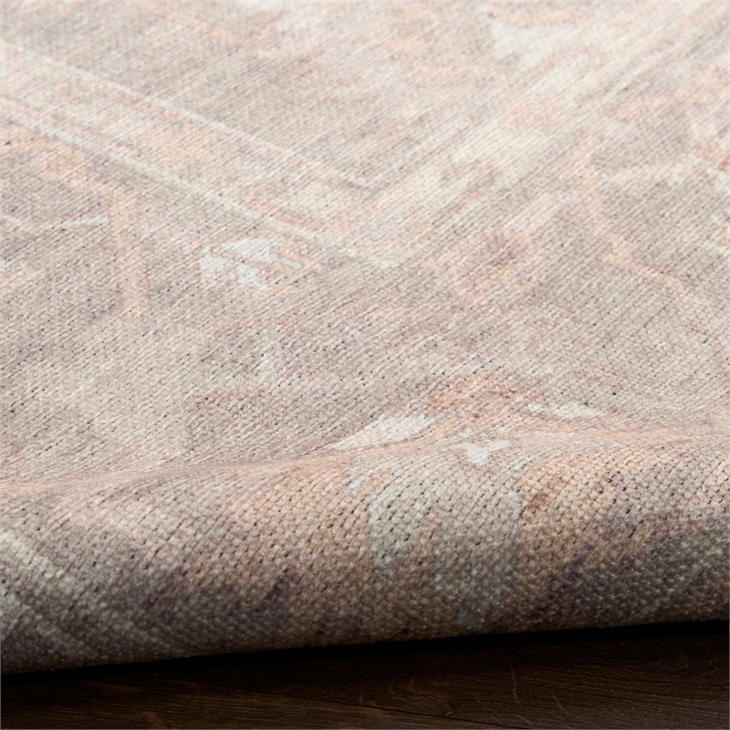Nourison Home Vintage Washables 8' Runner Polyester Grey Area Rug