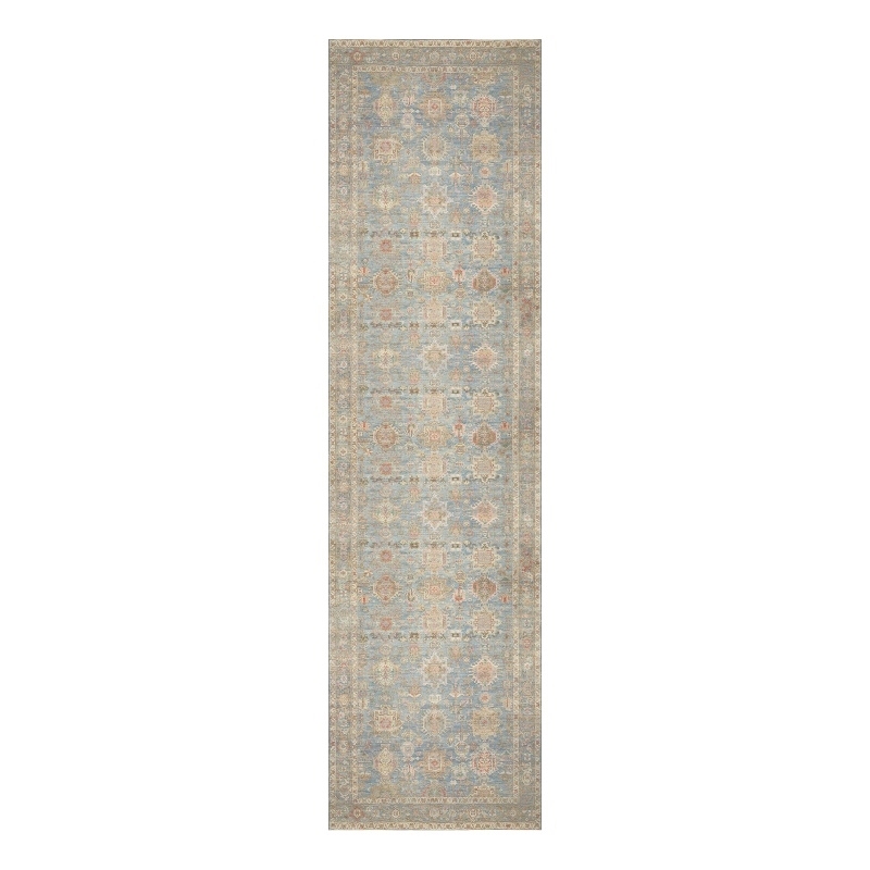 Nourison Home Vintage Washables 8' Runner Polyester Navy Multicolor Area Rug