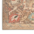 Nourison Home Vintage Washables 8' Runner Polyester Taupe Multicolor Area Rug