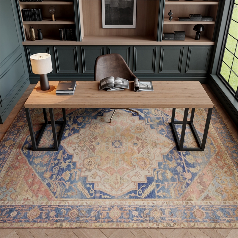 Nourison Home Vintage Washables 8' x 10' Polyester Blue Coral Area Rug