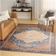 Nourison Home Vintage Washables 8' x 10' Polyester Blue Coral Area Rug