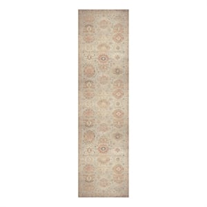 Nourison Home Vintage Washables 8' Runner Polyester Sage Multicolor Area Rug