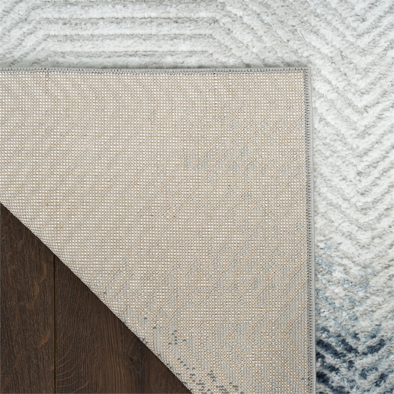 Nourison Home Dekor 2' x 4' Polyester Grey Navy Area Rug