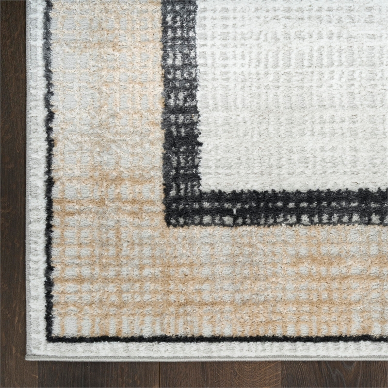 Nourison Home Dekor 2' x 4' Polyester Grey Charcoal Area Rug