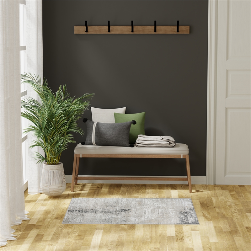 Nourison Home Dekor 2' x 4' Polyester Grey Charcoal Area Rug
