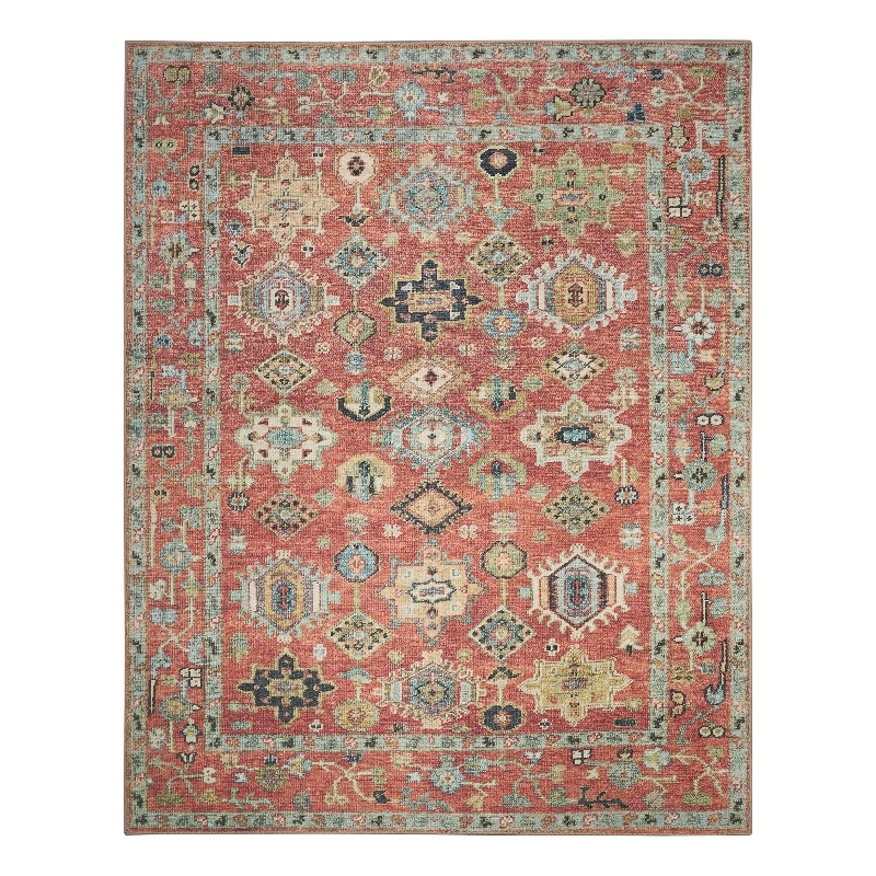 Nourison Home Vintage Washables 8' x 10' Polyester Rust Multicolor Area Rug