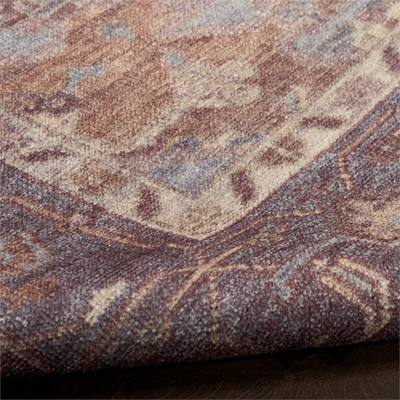 Nourison Home Vintage Washables 8' x 10' Polyester Ivory Purple Area Rug