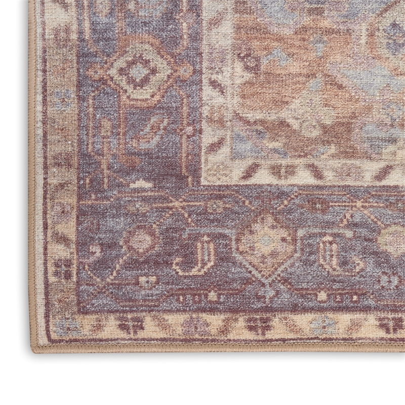 Nourison Home Vintage Washables 8' x 10' Polyester Ivory Purple Area Rug