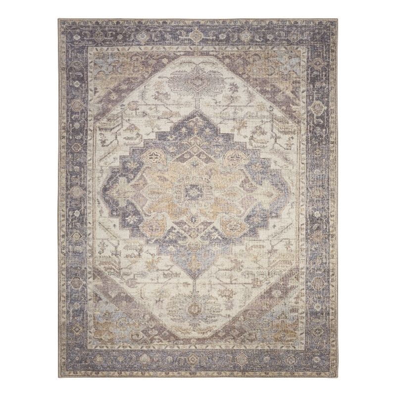 Nourison Home Vintage Washables 8' x 10' Polyester Ivory Purple Area Rug