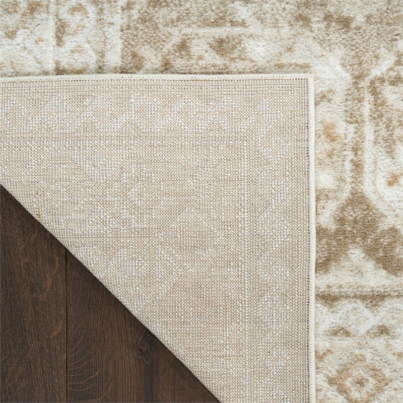Nourison Home Dekor 4' x 6' Polyester Ivory Taupe Area Rug