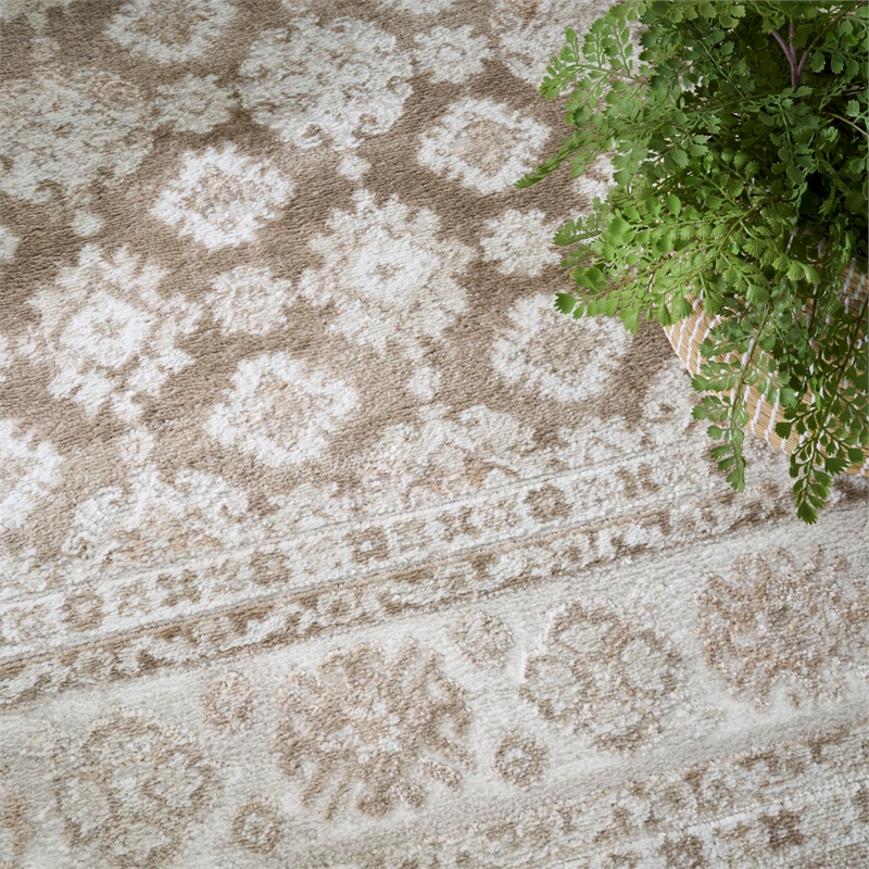 Nourison Home Dekor 4' x 6' Polyester Ivory Taupe Area Rug