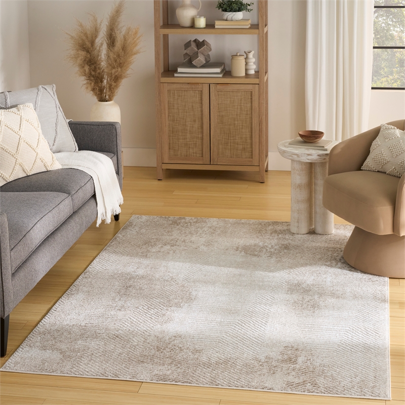 Nourison Home Dekor 4' x 6' Polyester Ivory Taupe Area Rug