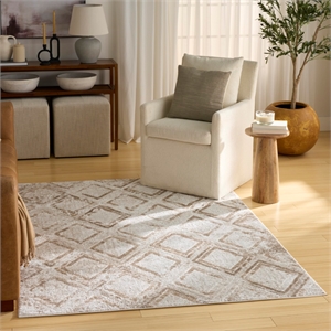 Nourison Home Dekor 4' x 6' Polyester Ivory Taupe Area Rug