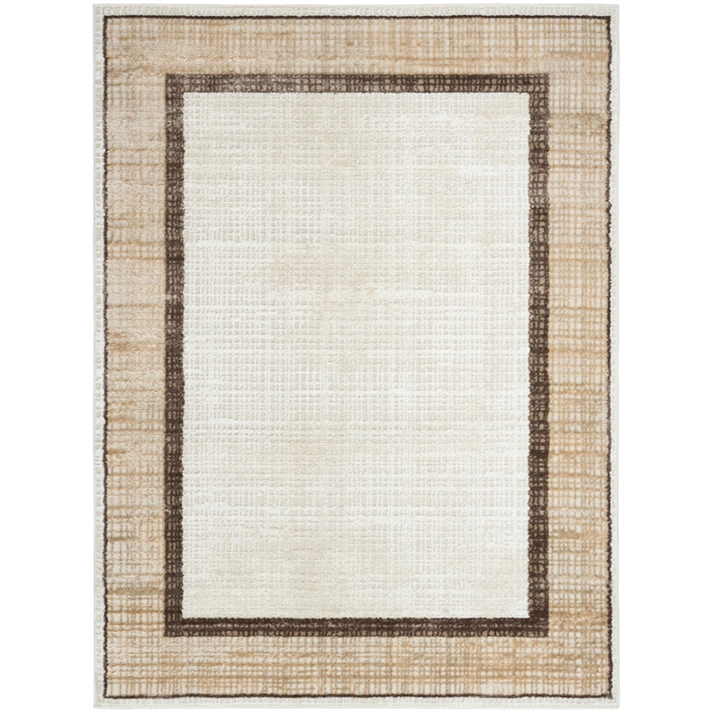 Nourison Home Dekor 4' x 6' Polyester Ivory Brown Area Rug