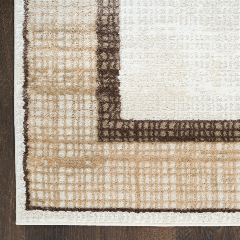 Nourison Home Dekor 4' x 6' Polyester Ivory Brown Area Rug