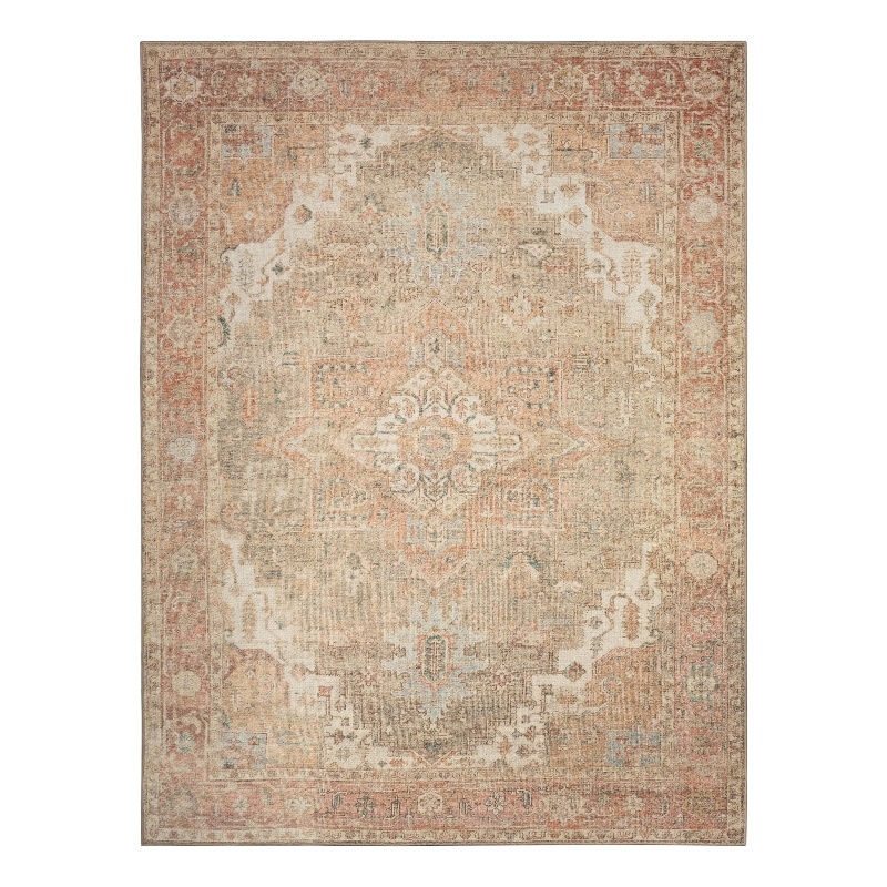 Nourison Home Vintage Washables 9' x 12' Polyester Coral Taupe Area Rug