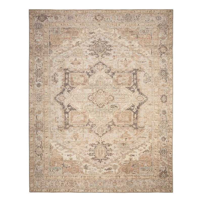 Nourison Home Vintage Washables 9' x 12' Polyester Coral Mint Area Rug
